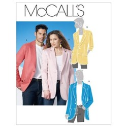6087 HIM HER LINED COLLAR BLAZER JACKET PATTERN XL- XXXL